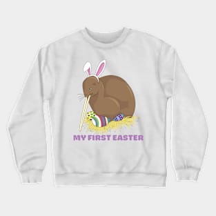 My First Easter, Kiwi with Easter Eggs Crewneck Sweatshirt